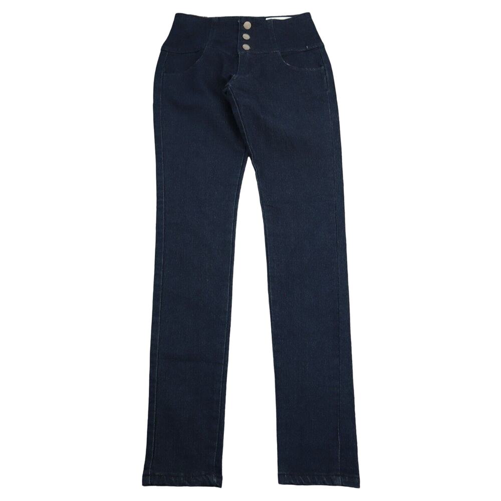 Mi Jeans Pants Womens 1 Blue Skinny Mid Rise Stretch Dark Wash Casual Denim